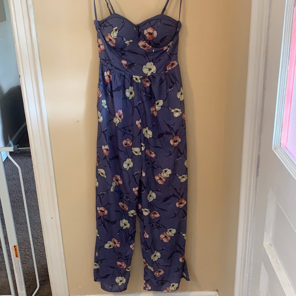 Dusty purple floral romper